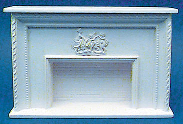 Dollhouse Miniature Fireplace, with Plaque
